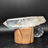 Polished Quartz Crystal in Wood Stand~CRQCWS28