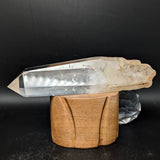 Polished Quartz Crystal in Wood Stand~CRQCWS29