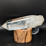 Polished Quartz Crystal in Wood Stand~CRQCWS31