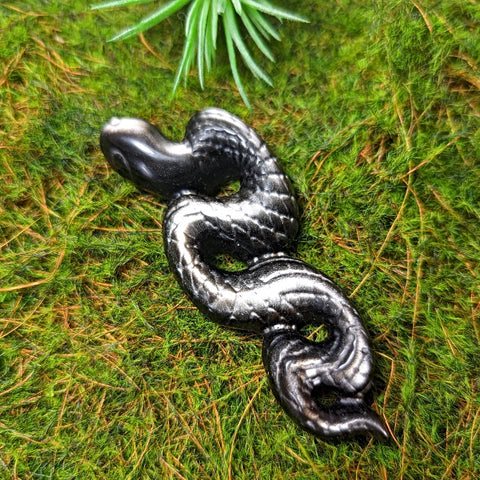 Silver Sheen Obsidian Snake~CRSSOSNK