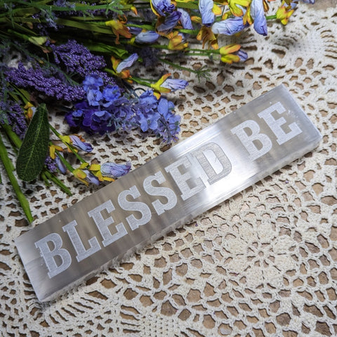 Selenite "Blessed Be" Intention Bar~CRSIBBLE