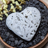 White Lace Agate Heart~CRWLAH04