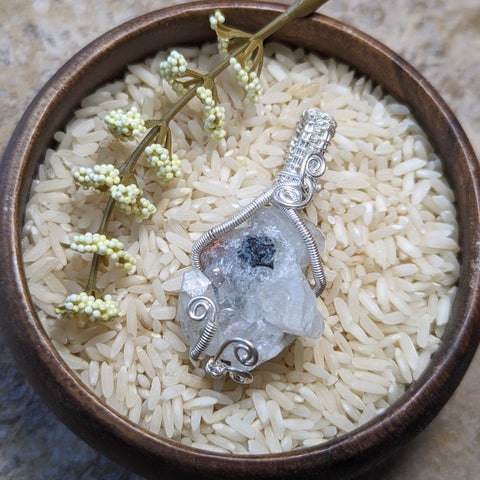 Wire Wrapped Apophyllite Pendant~JSPAPO08