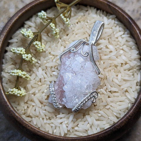 Wire Wrapped Apophyllite Pendant~JSPAPO10