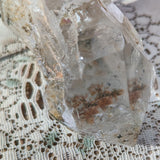 Golden Healer Lodolite Elestial Quartz Crystal in Wood Branch Stand~CRQCWS11
