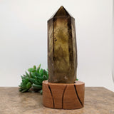 Smoky Citrine Crystal in Wood Stand~CRQCWS19
