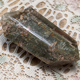 Lodolite Quartz Crystal in Wood Branch Stand~CRQCWS21