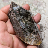 Lodolite Quartz Crystal in Wood Branch Stand~CRQCWS23