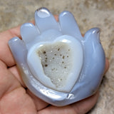Druzy Agate Helping Hand Carving~CRDAHHD1